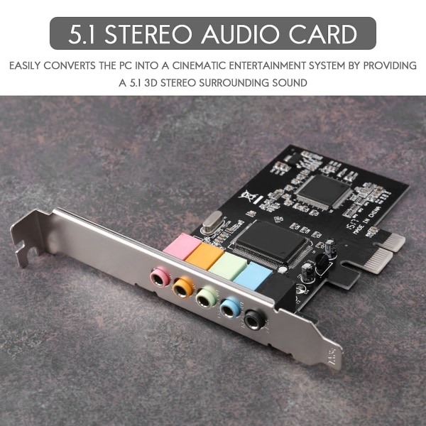 Pcie lydkort 5.1, Pci Express Surround 3d lydkort til pc med høj direkte lydydelse og