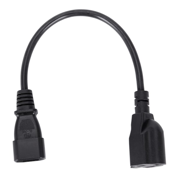 2x 1ft IEC 320 C14 Hanplugg till Nema 5-15r 3-polig Honkontakt PC-strömadapterkabel Svart