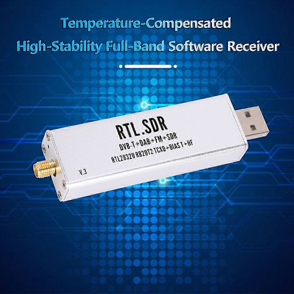 For RTL-SDR Blog RTL SDR V3 R820T2 RTL2832U 1PPM TCXO SMA RTLSDR Programvaredefinert Radio med Multipu