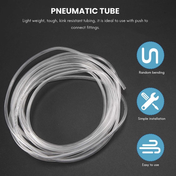 Gjennomsiktig 4 meter 13,1 fot 4 mm x 2,5 mm pneumatisk polyuretan luftslange