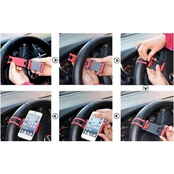 Bilratbeslag, håndfri mobiltelefonholder til bilen, passer til de fleste rat Bule