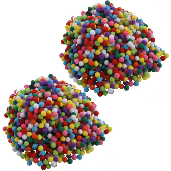 2000 stk 10mm Blandede Farger Myke Fluffy Pom Poms Pompoms For Kids Håndverk