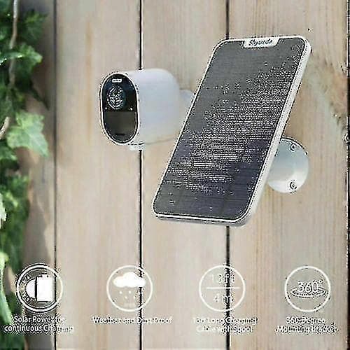 4W Solcellepanel for Eufy Eufycam Cam E/2c/e/2 Pro Veggfeste 4m Strømkabel