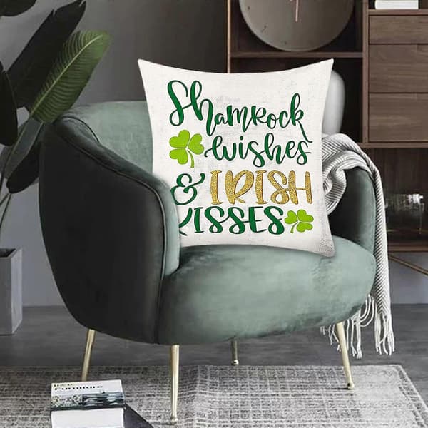 Iøjnefaldende St. Patricks Dag Pynt Pudebetræk 18x18 Sæt Med 4 Til Irsk