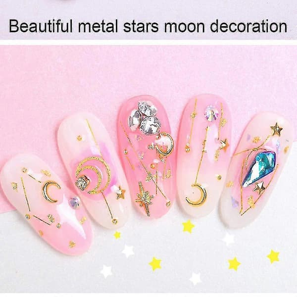 3D Nail Art Metallpynt Studs For Kvinner Dekorasjonstilbehør 6 Stk