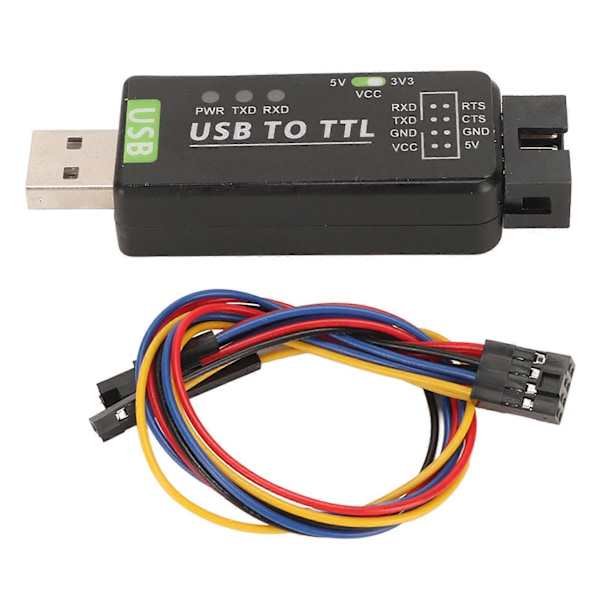 USB - TTL-muunnin FT232RL-sirulla, useita suojapiirejä, teollinen USB - TTL-muunnin useille järjestelmille, musta YEMMA