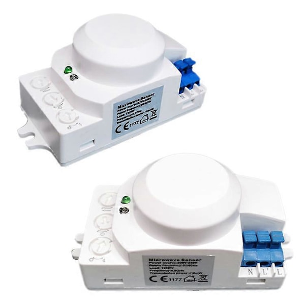 5.8GHz Mikrobølge Radar Sensor ABS Kropp Bevegelsesdetektor Lysdetektor 220-240V for Hjemmet