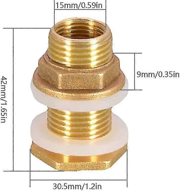 2 stk Vannpakninger 4,2 cm 1/2\" Messing Vannkobling