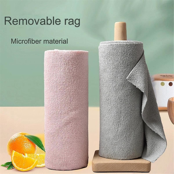 Återanvändbara Rengöringsdukar Hushålls Mikrofiber Handduksrullar Disktrasor Tvätta Pappershandduksersättning Grå