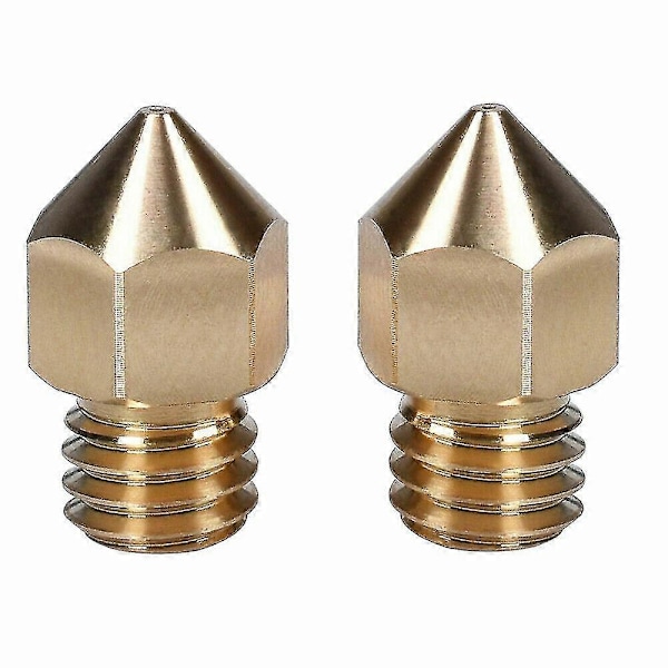 2 st 0,4 mm Schweizisk Mk8 Mässingsmunstycke Kompatibelt Med 3D-skrivare Hotend J-head Cr10
