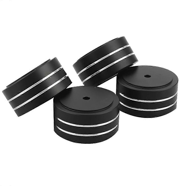 4 stk 40x20mm Aluminium Hifi Forsterker Høytaler Isolasjonsstativ Turntable Dac Fotskive (svart)