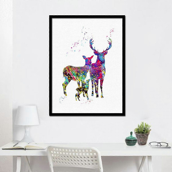 Wekity Vattenfärgälg Väggkonst Canvas Print Poster, Enkel Mode Vattenfärg Konst Ritning Dekoration för Hem Vardagsrum Sovrum Kontor och Barnrum