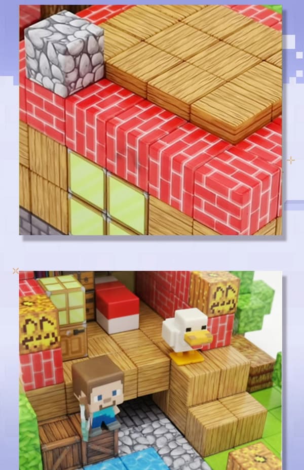 Minecraft magnetisk kub byggkloss modell leksak adventspresent kringutrustning Mine Raid (43 st) Mine Raid (43 PCs)