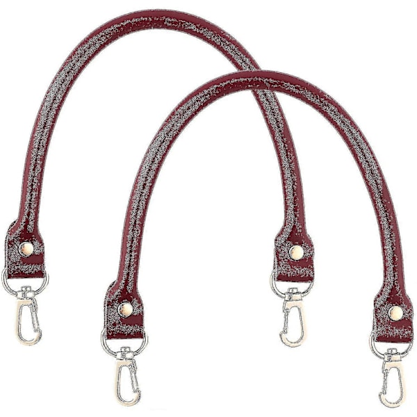 Läder Handväska Handtag Med Lås Ersättning Legering Väska Rem Brun 2st