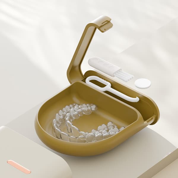 Oppbevaringsboks for tannregulering for bærbare proteser White
