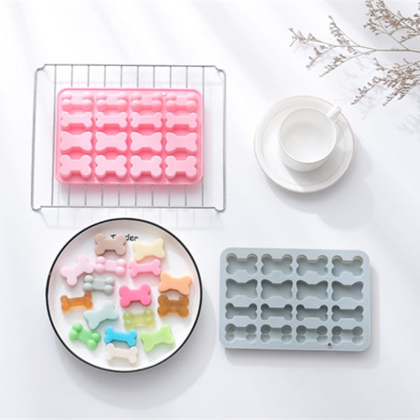 16 solua kakkujen koristelumuotit silikonimateriaali luun muotoinen tee itse tehty mold