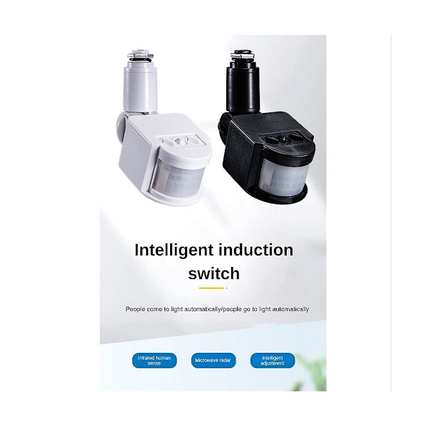 Rörelsedetektor 110VPIR Rörelsedetektor Automatisk Infraröd Väggmonterad Timer Utomhus LED Rörelsesensor