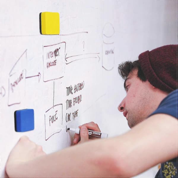 30 stk. Whiteboard Viskelæder Vaskbart og Genanvendeligt Magnetisk Whiteboard Viskelæder til Rengøring af Whiteboards (sammenfiltring)