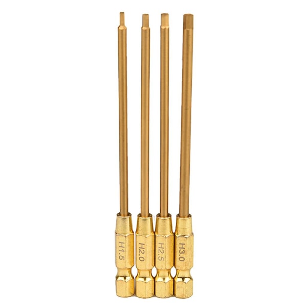 4x Allen-nøkler for sekskant-skrutrekkere H1.5/2/2.5/3.0mm Flat for hodehylse