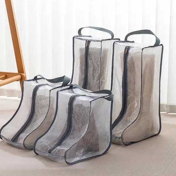 Kannettavat naisten korkeiden ja lyhyiden saappaiden säilytyslaukut, 2 pakkausta korkeita + 2 pakkausta lyhyitä, vedenpitäviä saappaiden laukkuja T:lle