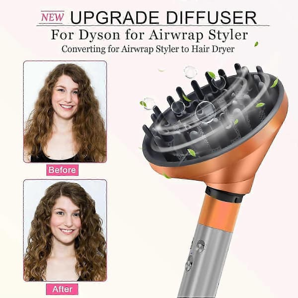 Snygg applicerbar diffuser för Dyson Airwrap Styler HS01 HS03 HS05, konvertibel för Airwrap styler till hårtork, diffusertillbehör