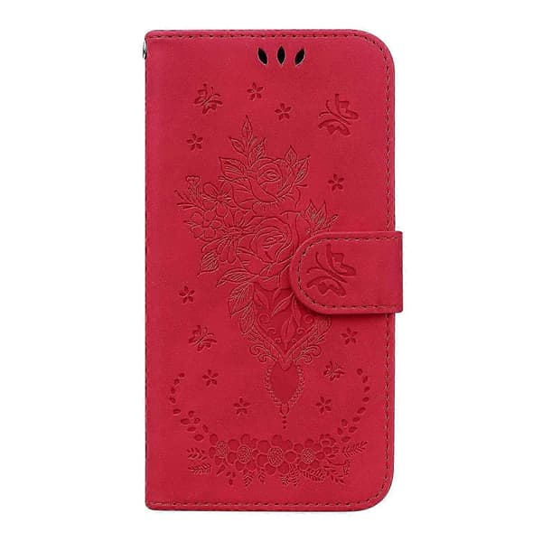 Fjäril Ros Präglat Läder Telefonfodral 2025 för Samsung Galaxy A10e / A20e