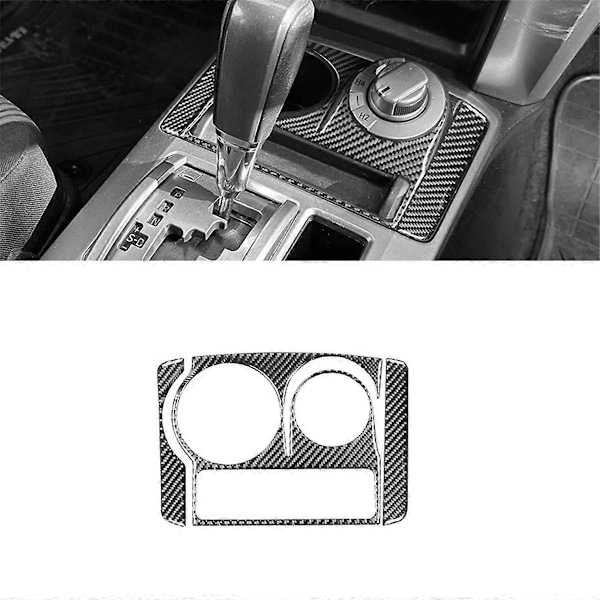 Kulfiber til 4Runner 2010-2020 LHD Center Control Cup Holder Panel Cover Interiør Tilbehør