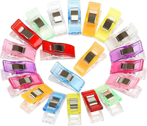 108-pack 2,7 cm x 1 cm Plastklämmor för Tygbindning Sömnadshantverk
