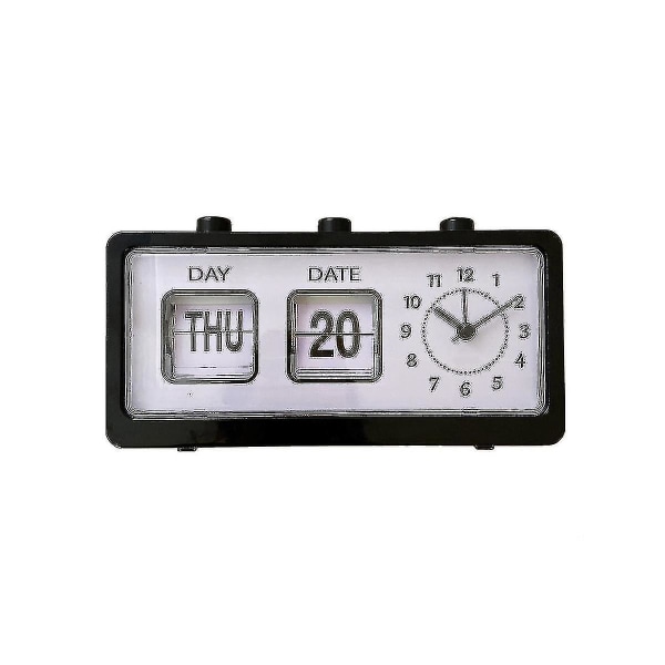 Manual Page Turning Alarm Clock Digital Clock Square Versatile Alarm Clock Study Calendar Fashion C