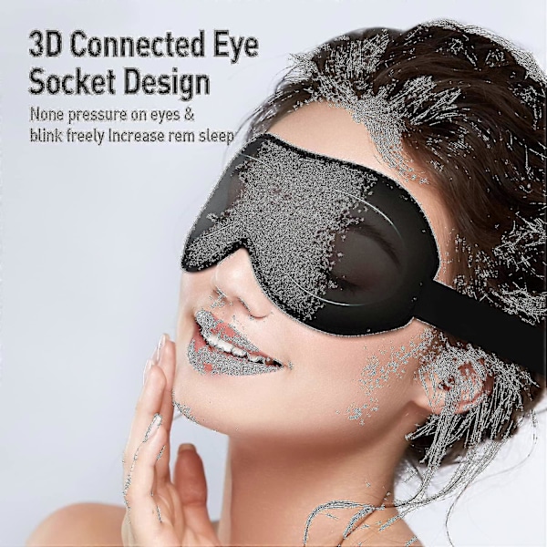 Unimaski, 3D-sivuun nukkujan silmämaski, silkkinen pimennyssilmämaski, säädettävä hihna, Trav-9