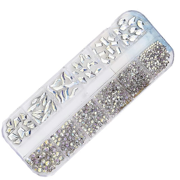Kristaller Nagelkonst Strassstenar Pärlor Flatback Strass Multi Former Glas Kristall