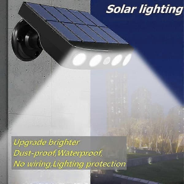 Kraftfull Solcellsdriven Rörelsesensor Utomhus Vattentät LED Trädgård Solcellslampa Spotlights