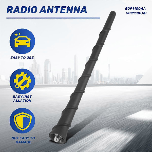 7-tommers antenne for 2011-2022 Jeep Cherokee Grand Cherokee Dodge Durango Dart Journey Chrysler 200 Ac