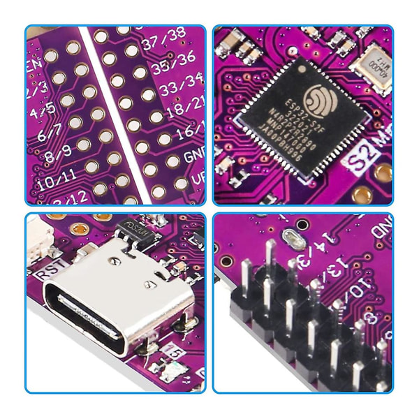 4 stk ESP32 S2 Mini V1.0.0 WiFi IOT-kort Basert på ESP32-S2FN4R2 ESP32-S2 4MB Flash 2MB PSRAM MicroPython