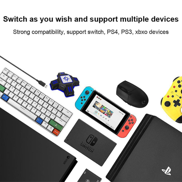 Gamepad til tastatur og mus konverter Adapterbokse Kabelledning Kompatibel med Nintendo Switch/ Xbox One/ Ps4/ Ps3/ Pc
