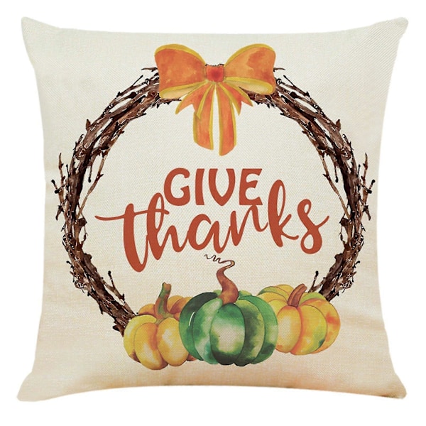 Thanksgiving Pumpa Lattice Heminredning Kudde Örngott