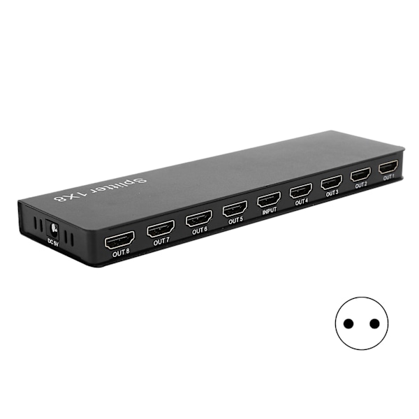 100?240V F118 8 Portar 1 In 8 Ut HDMI 1.4 Splitter o Video 1080P Distributör Prise EU