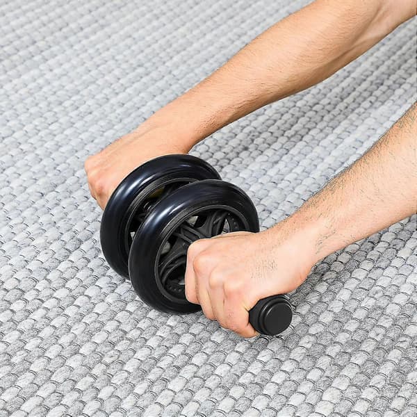 Mavehjul, Ab-hjul, Skridsikker, Styrketræning, Fitnesstræning, Sort