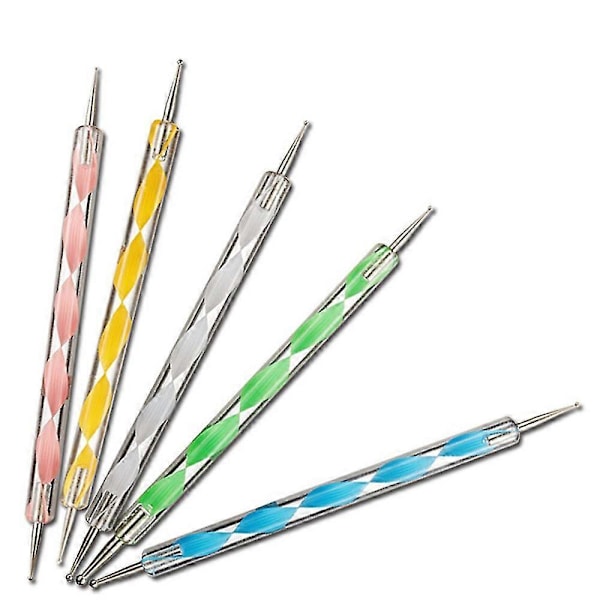 5 st Set Prickningspenna Självhäftande Rhinestones Ädelstenar Pennor Borrning Plockning Plockare För Nagelkonst Dekor Nagelkonst Prickning Dfe