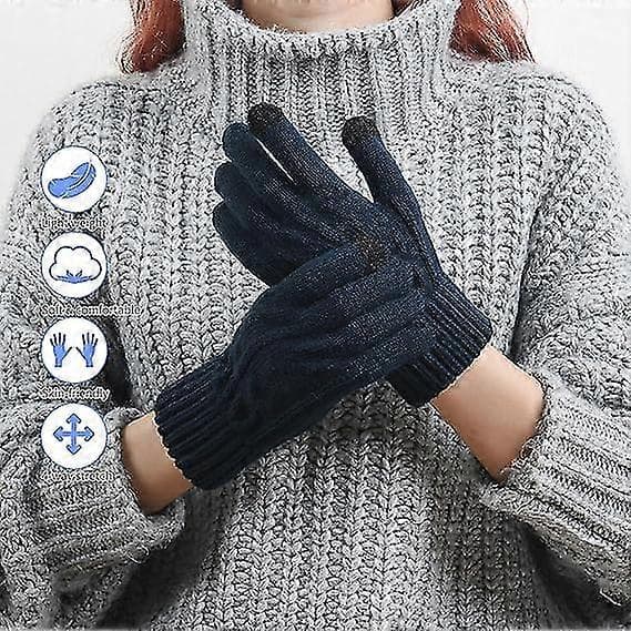 Vinter Touchscreen Handskar För Män Kvinnor Varma Vinterhandskar För Camping Vandring Utomhusaktiviteter På Vintern, Touch Screen Handskar, Blå