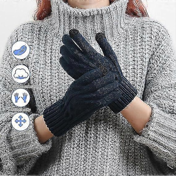 Vinter Touchscreen Hansker For Menn Kvinner Varme Vinterhansker For Camping Fotturer Utendørsaktiviteter Om Vinteren, Touch Screen Hansker, Blå