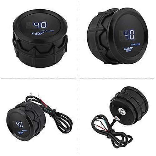 Digital Vandtemperaturmåler 2 Tommer 52mm Bil Blå LED Digital Vandtemperatur Fahrenheit Måler Kit med Temp Sensor Sort