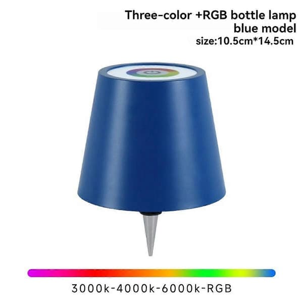 Langaton Pullolamppu RGB-tilat & 3 värin portaaton himmennys Pullolampun varjostin Ladattava Pullolamppu