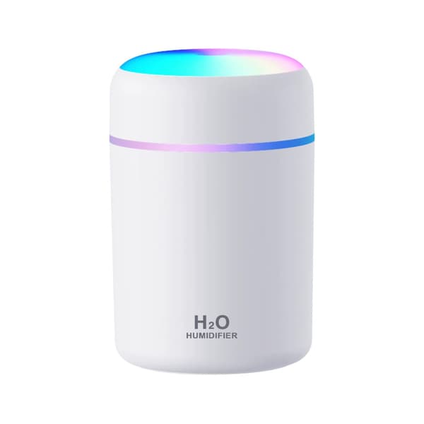 Fargerik Nattlys USB Innendørs Luftfukter Plug-in Bil Atmosfære Lys Mini Aromaterapi Maskin Sprøyte Produsent (Hvit)
