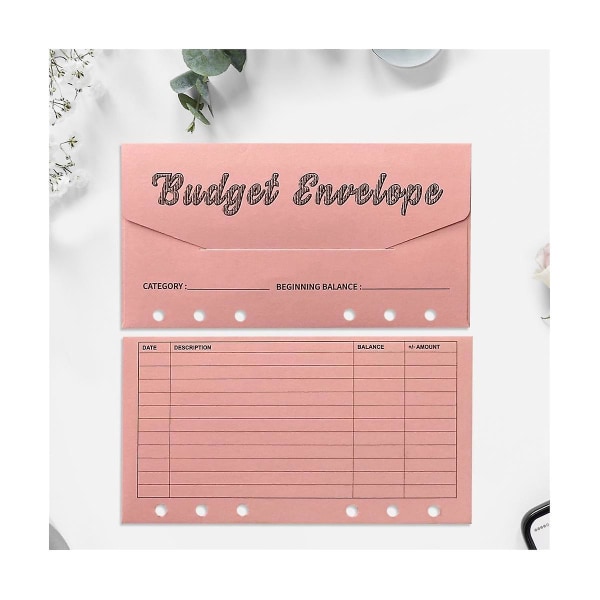 Kontantkuvert för budgetering, budgetpärmkuvert med kostnadsspårare budgetblad, för budget