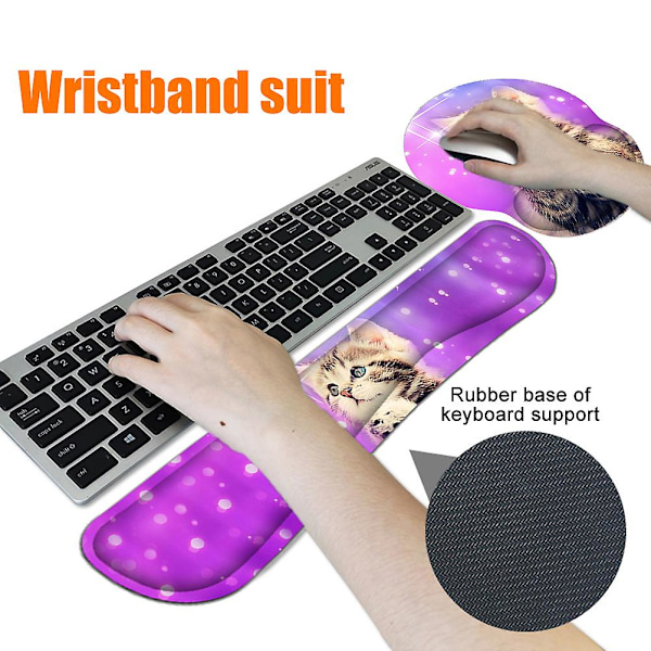 Tangentbordsunderlägg med handledsstöd och musmatta med handledsstöd Ergonomiska musmattor med halkfri bas för hemmakontor dator laptop
