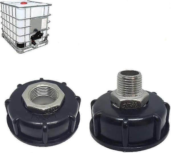 1000l IBC Tank Adapter Tote Tank Drain Rustfritt Stål Adapter For Erstatningskran 1\" Utvendig Gjenge