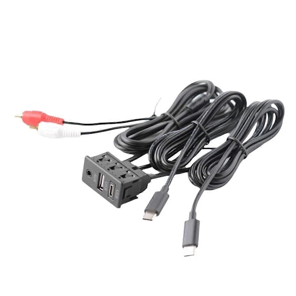 Auton Android-navigointilaitteen AUX-paneeli TYPEC+ -tulo Kaksois-USB+AUX-liitäntäpaneelin jatkokaapeli