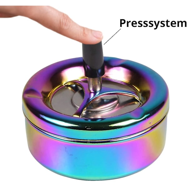 Snurrbar Askkopp med Regnbågsdesign - Flerfärgad - 11cm Diameter