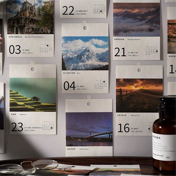 2024 Resekalender Kalender Ins Skrivbordsdisplay Presenter Anpassad Skrivbords kalender